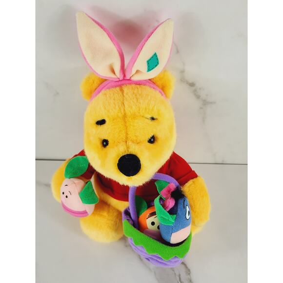 Winnie The Pooh w/ Rabbit Ears Easter Egg Holiday 1999 Soft Plush Toy 13" Vtg - Picture 6 of 16